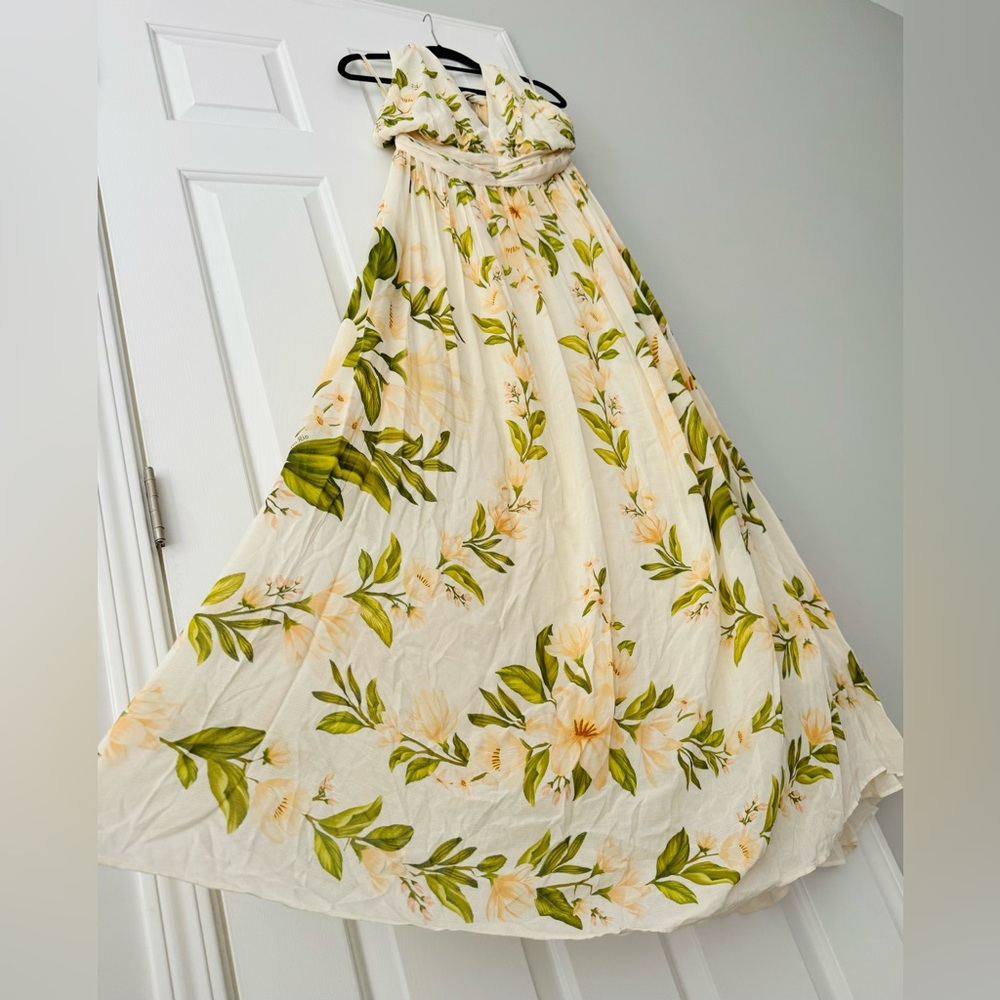 Farm Rio V-Neck Floral Chiffon Maxi Dress, Size S - Picture 7 of 11